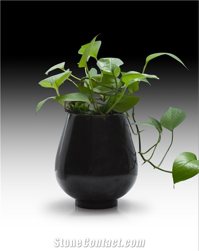 Natural Jadeite Vases in Black for Home or Hotel Decoration