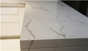 A Quality Manufacturer Bianco Calacatta Marble Look White Quartz Stone Kitchen Islands Top,Engineered Stone Silestone Kitchen Backsplash Wall Covering Customized Work Top,Countertop