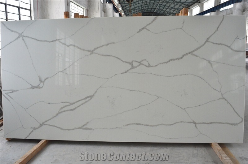 A Quality Manufacturer Bianco Calacatta Marble Look White Quartz Stone Kitchen Islands Top,Engineered Stone Silestone Kitchen Backsplash Wall Covering Customized Work Top,Countertop