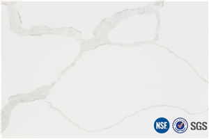 Artificial Calacatta White Marble Quartz Stone Solid Surfaces Polished Slabs Tiles Engineered Stone Artificial Stone Slabs for Hotel Kitchen,Bathroom Walling Panel/ for Customized Edges Kitchen Tops