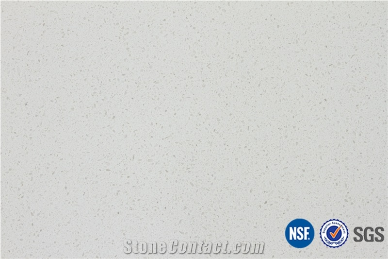 Crystal White Quartz Stone/Solid Surface Engineered Stone Tiles & Slabs for Hotel Kitchen Bathroom Decoration High Gloss and Hardness-A01