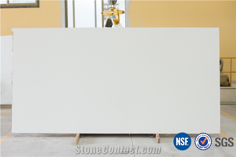 Crystal White Quartz Stone/Solid Surface Engineered Stone Tiles & Slabs for Hotel Kitchen Bathroom Decoration High Gloss and Hardness-A01