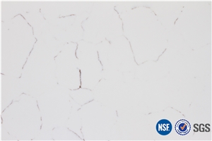 Manufacturer Artificial Marble Look White Quartz Stone Slabs & Tiles Design, Polished with Cusomized Edges and Solid Surface Silestone Colors Available-V12