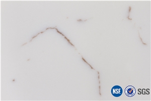 Manufacturer Artificial Marble Look White Quartz Stone Slabs & Tiles Design, Polished with Cusomized Edges and Solid Surface Silestone Colors Available-V12