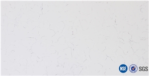 Manufacturer Artificial Marble Look White Quartz Stone Slabs & Tiles Design, Polished with Cusomized Edges and Solid Surface Silestone Colors Available-V12