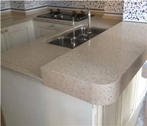 Manufacturer -Beige Quartz Stone Cream Color Tiles Slabs Solid Surface Engineered Stone Walling Flooring-B01