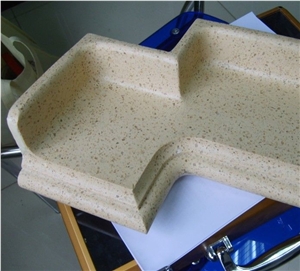 Manufacturer -Beige Quartz Stone Cream Color Tiles Slabs Solid Surface Engineered Stone Walling Flooring-B01