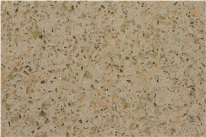 Manufacturer- Cream Crystal Beige Quartz Stone Tiles Slabs with Pink Spot China Silestone Engineered Stone Solid Surface Walling & Flooring / Kitchen,Bathroom Design-B02