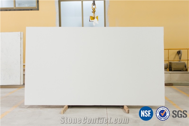 Manufacturer Pure Snow White Quartz Stone Tiles Slabs Silestone Engineered Stone/Artificial Stone for Mordern Design Kitchen-A26