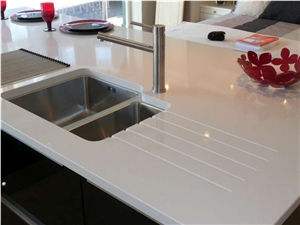 Manufacturer Pure Snow White Quartz Stone Tiles Slabs Silestone Engineered Stone/Artificial Stone for Mordern Design Kitchen-A26