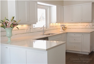 Manufacturer Pure Snow White Quartz Stone Tiles Slabs Silestone Engineered Stone/Artificial Stone for Mordern Design Kitchen-A26