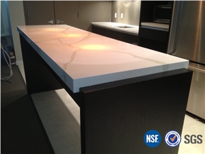 O.E.M Manufacturer Bianco Calacatta Marble Look White Quartz Stone Kitchen Islands Top,Engineered Stone Kitchen Backsplash Wall Covering
