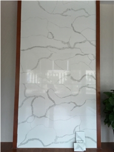 O.E.M Manufacturer Bianco Calacatta Marble Look White Quartz Stone Slabs Tiles,Engineered Stone Walling Floor Covering Solid Surface Manmade Stone with Sgs Nsf