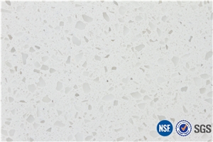 Preferred O.E.M Manufacturer Pure White Crystal Quartz Stone Tiles Slabs/ Solid Surface Engineered Artificial Stone Tiles for Kitchen Bathroom Design / Wall & Floor Cladding-A02