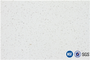 Preferred O.E.M Manufacturer Pure White Crystal Quartz Stone Tiles Slabs/ Solid Surface Engineered Artificial Stone Tiles for Kitchen Bathroom Design / Wall & Floor Cladding-A02