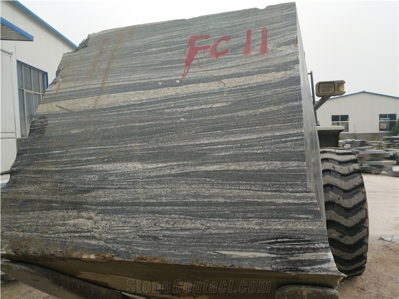 Black Vien Granite Block, China Black Granite Block