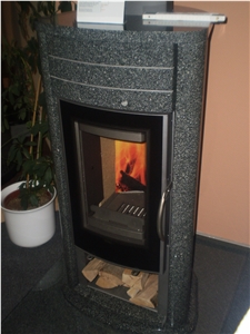 Stone Fireplace, China Black Granite Fireplace