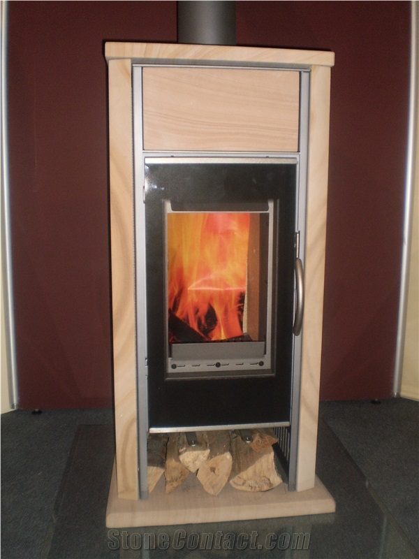 Stone Fireplace, China Black Granite Fireplace