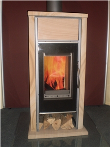 Stone Fireplace, China Black Granite Fireplace