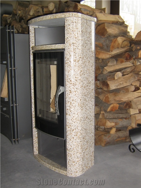 Stone Fireplace, China Black Granite Fireplace