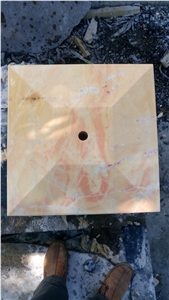 Cap Stones, Pink Marble Column