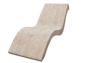 Classic Travertine Pool Coping & Tanning Bed