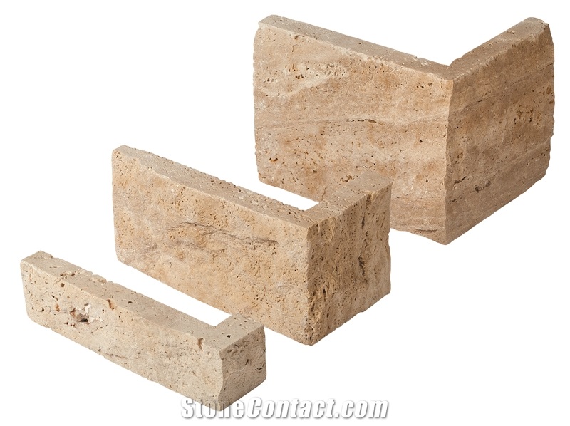 Denizli Travertine L Corner Stone, Building Stones