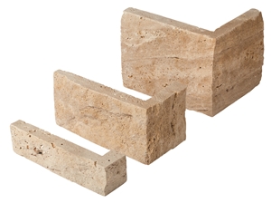 Denizli Travertine L Corner Stone, Building Stones