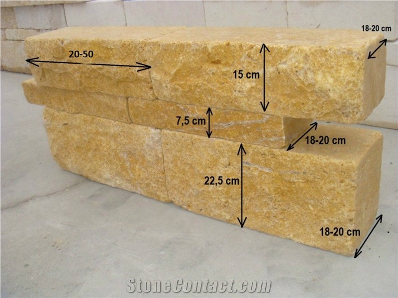 Gold Travertine Wall Stone
