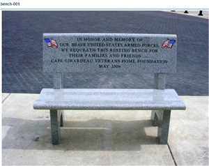 Grey Granite Memorial Benches and Birdbaths