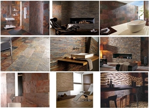 Thin Slate Stone Veneer Wall Cladding