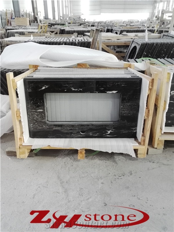 China Nero Portoro,Silver White Dragon Marble Prefab Kitchen Countertops, Bar Tops, Island Tops