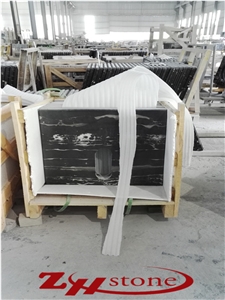 China Nero Portoro,Silver White Dragon Marble Prefab Kitchen Countertops, Bar Tops, Island Tops