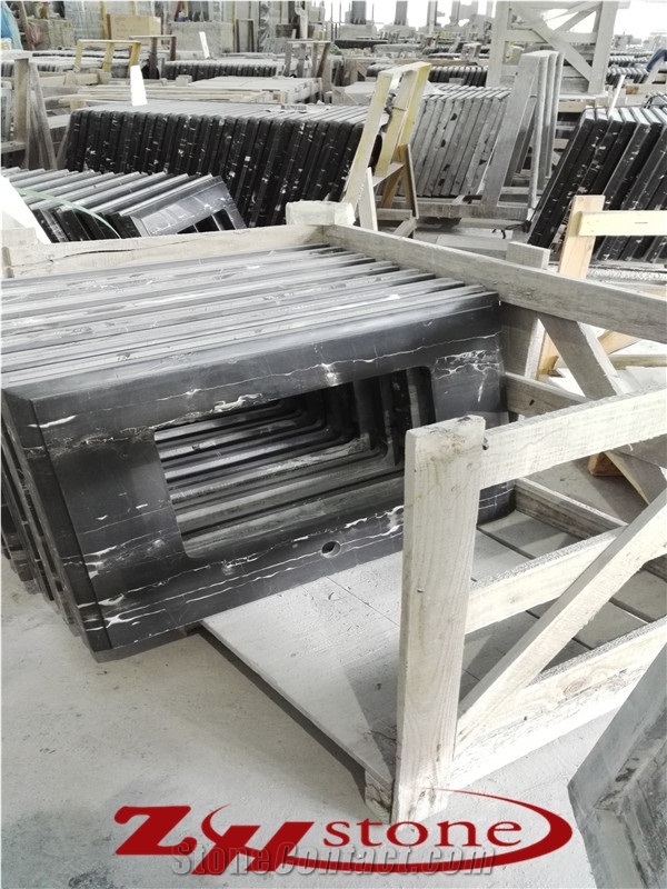 China Nero Portoro,Silver White Dragon Marble Prefab Kitchen Countertops, Bar Tops, Island Tops