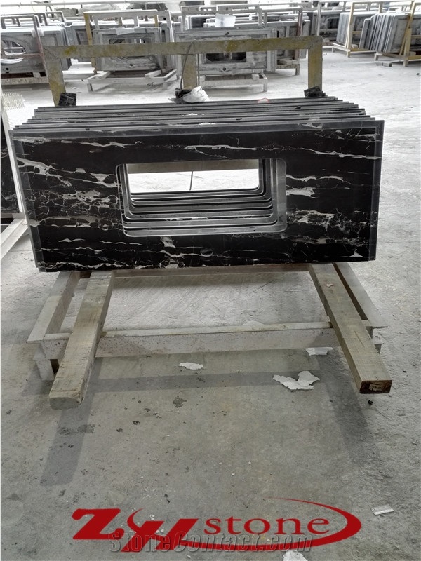 China Nero Portoro,Silver White Dragon Marble Prefab Kitchen Countertops, Bar Tops, Island Tops