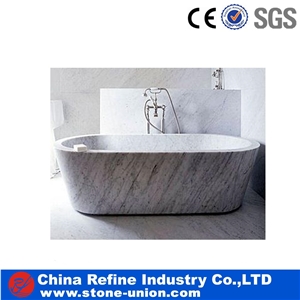 2016 New Solid Surface Freestanding White Marble Bathroom Bathtub