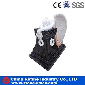 China Black Cemetery Engraved Tombstones, Memorial Stone Gravestone,Custom Tombstone Monument Design, Western Style Single Monuments