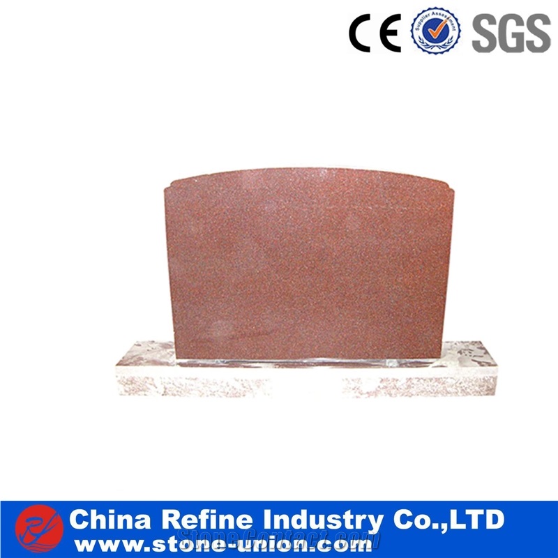 China Pink Granite Headstone, Europe Design Pink Headstone for Cemetery