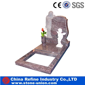 Engraved Headstone,Polished Monument, Gravestone, Brown Granite Tombstone