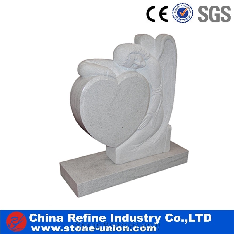 Engraved White Granite Upright Monument Headstone Tombstone,Western Style Monuments