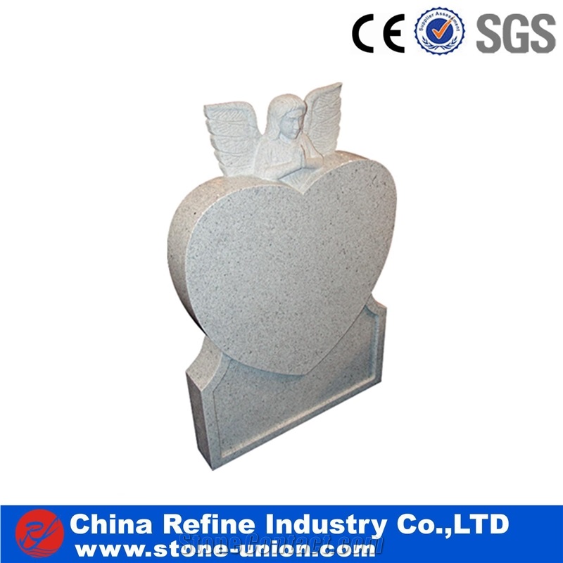 Engraved White Granite Upright Monument Headstone Tombstone,Western Style Monuments