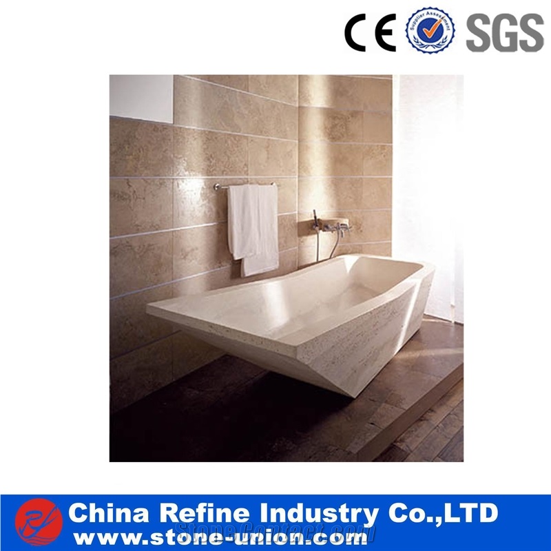 Factory Price Beige Travertine Bathtub,Beige Stone Bath Tubs