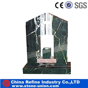 Green Carving Headstones,Cemetery Engraved Tombstones,Western Style Single Monuments,Granite Stone Memorial Gravestones,Custom Tombstone Monument Design