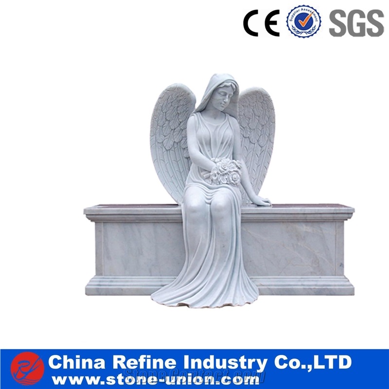 Grey Granite European Style Headstone for Cemetery, Carving Single Tombstone Monument Design, Natural Stone Engraved Gravestone