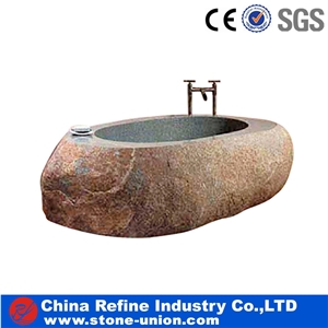 Hand Carved Natural Black Basalt Bathtub