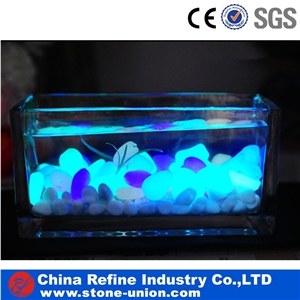 Mix Color Lighting Glow Pebble Stone in Dark for Home Decoration , Glow in the Dark Pebble for Garden Walkway