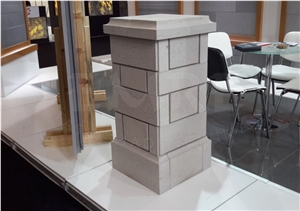 Kayseri Grey Andesite - Gray Kayseri Stone Gate Post Kayseri Grey Andesite - Gray Kayseri Stone Gate Post