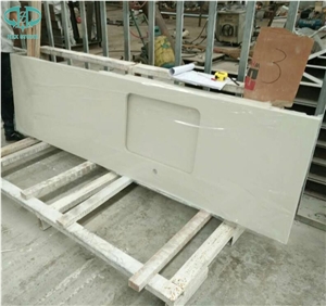 Artificial Quartz Stone Solid Surface Factory Custom White Quartz Kitchen Countertops Island Tops