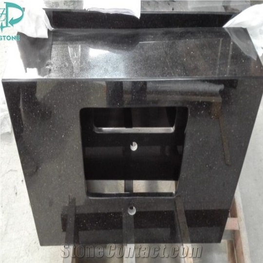 Black Galaxy Granite (Star Galaxy) India Kitchen Countertop, Polished Granite Kitchen Worktops