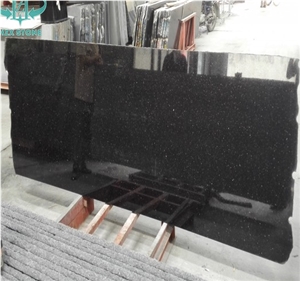 Black Galaxy Granite (Star Galaxy) India Kitchen Countertop, Polished Granite Kitchen Worktops